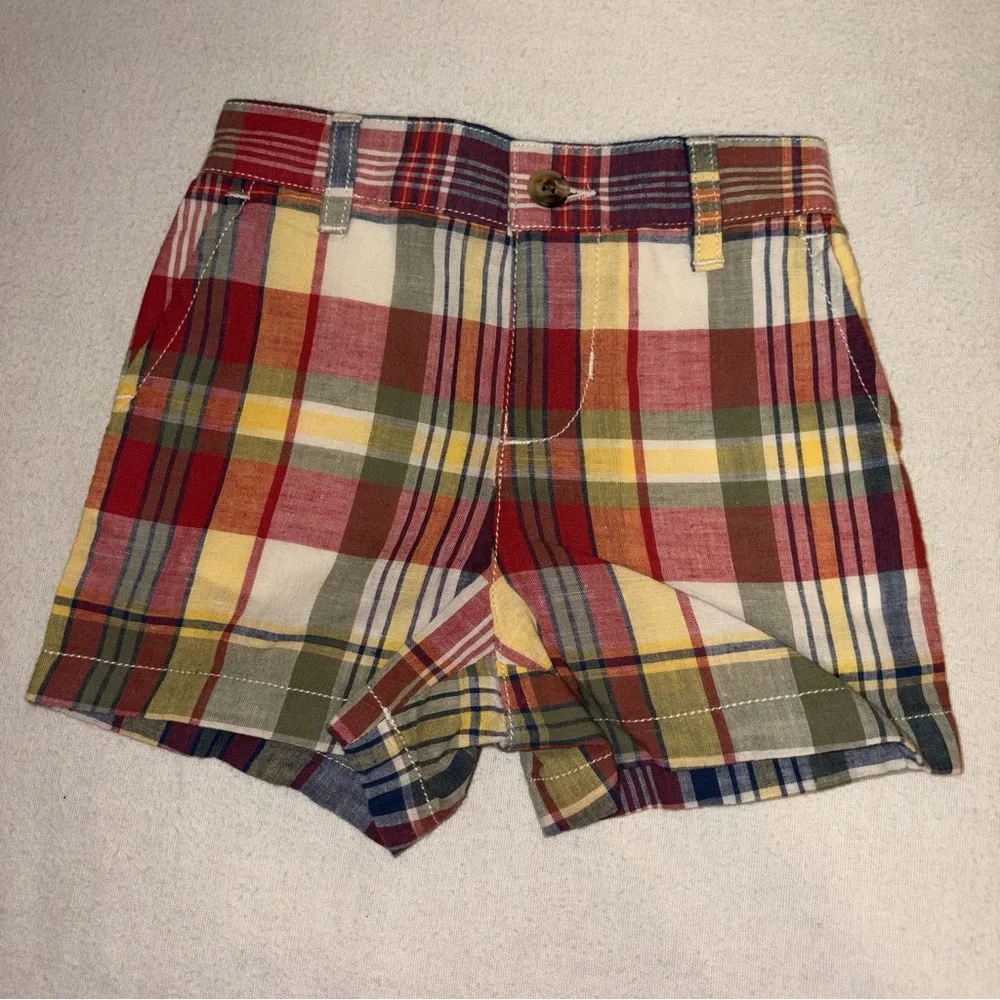 Ralph Lauren Baby Boy Multi Colored Plaid Pretty Easter Spring Shorts Size 6M